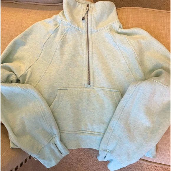 lululemon athletica Tops - Lululemon Oversized Half Zip Funnel Scuba - Heathers Delicate Mint